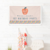 Apple of our Eye Girl Pink 1st Birthday Welcome 横断幕 (インサイチュ)