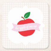 Apple Of Our Eye Girls Birthday スクエアペーパーコースター (正面)