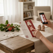 Apple of Our Eye modern watercolor  QR code 招待状