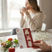 Apple of Our Eye modern watercolor  QR code 招待状