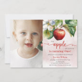 Apple of Our Eye Photo First誕生日 招待状 (正面)