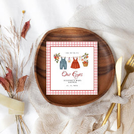 Apple of our eyes Fruit Fall baby shower thank you スタンダードカクテルナプキン