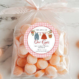 Apple of our eyes Fruit Fall baby shower thank you ラウンドシール