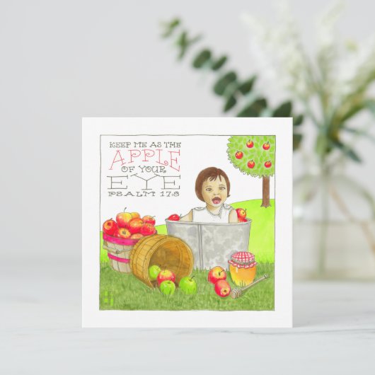 Apple of Your Eye Rosh Hashanahカード (スタンド正面)