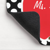 Apple on Black and White水玉模様 マウスパッド (コーナー)