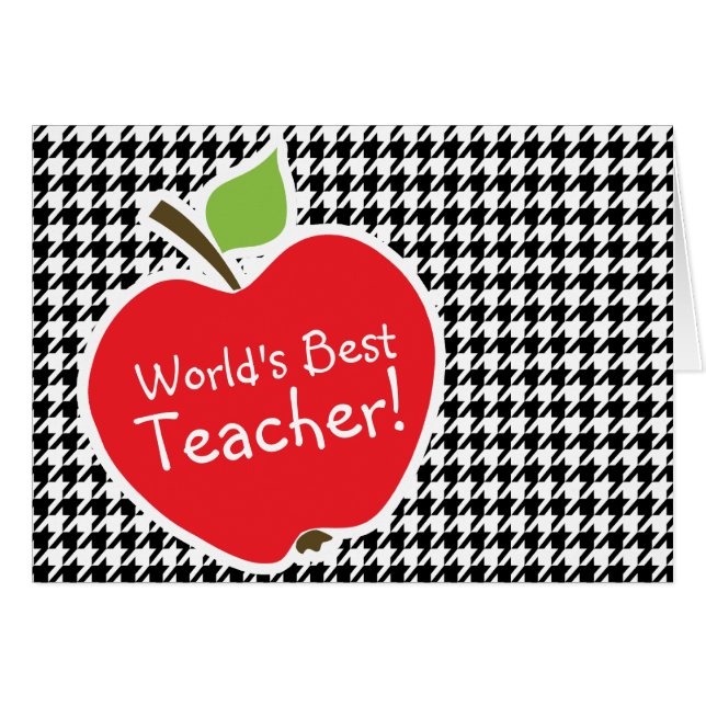 Apple on Black & White 千鳥格子の (正面横)