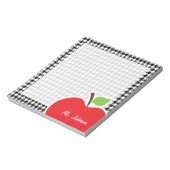 Apple on Black & White 千鳥格子の ノートパッド (回転)