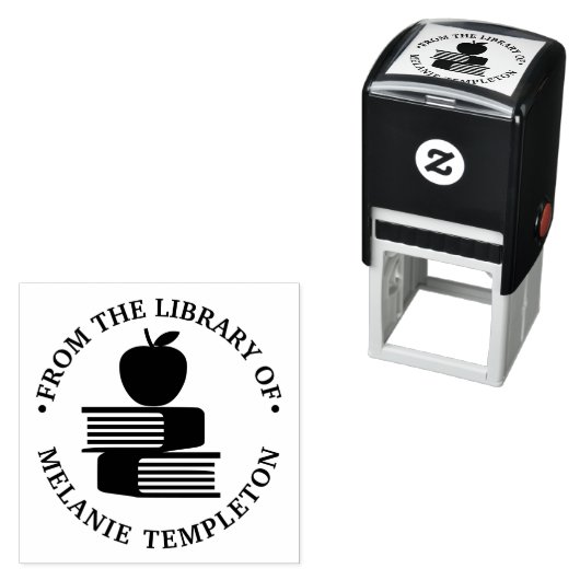 Apple on Books "From the library of"名前モノグラム セルフインキングスタンプ (インサイチュ)
