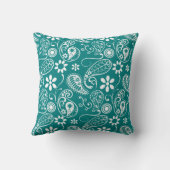 Apple on Dark Cyanペイズリー クッション (裏面)