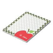 Apple on Dark Mossグリーン水玉模様 ノートパッド (回転)