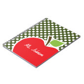 Apple on Dark Mossグリーン水玉模様 ノートブック (左側)