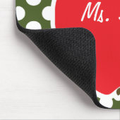 Apple on Dark Mossグリーン水玉模様 マウスパッド (コーナー)