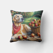 Apple Orchardのゴールデンレトリバー クッション (裏面)