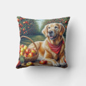 Apple Orchardのゴールデンレトリバー クッション (裏面)