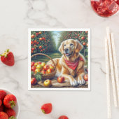 Apple Orchardのゴールデンレトリバー スタンダードカクテルナプキン (インサイチュ)