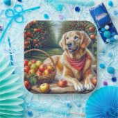 Apple Orchardのゴールデンレトリバー ペーパープレート (パーティー)