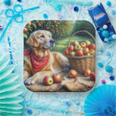 Apple Orchardのゴールデンレトリバー ペーパープレート (パーティー)