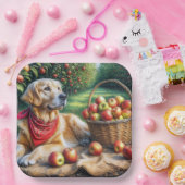 Apple Orchardのゴールデンレトリバー ペーパープレート (パーティー)