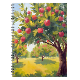 Apple Orchard Autumn Fall Watercolor ノートブック