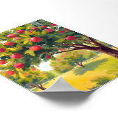Apple Orchard Autumn Fall Watercolor Art ポスター (角)