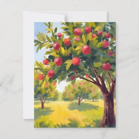 Apple Orchard Autumn Fall Watercolor Card (正面)