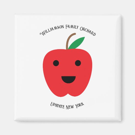 Apple Orchard Cute Family Personalize マグネット (正面)