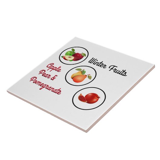 Apple、Pear、Pomegranateのアートワーク タイル (側面)