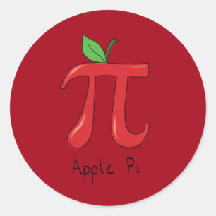 Apple Piのかわいい数学Pi日のステッカー ラウンドシール