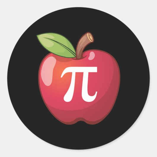 Apple Pi – 数学愛好家の数学先生Pi Day ラウンドシール (正面)