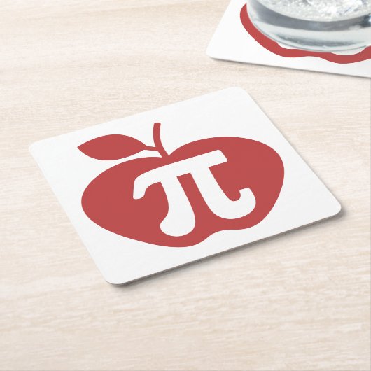 Apple Pi 3.14数式Pi日 スクエアペーパーコースター (アングル)