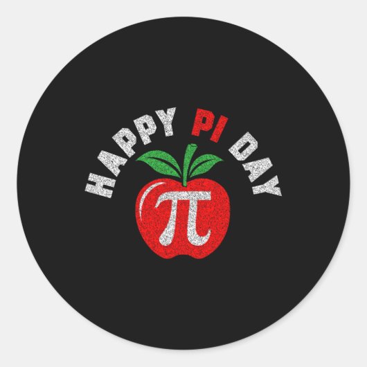 Apple Pi Day 3.14数学先生学生ギークおたくG ラウンドシール (正面)