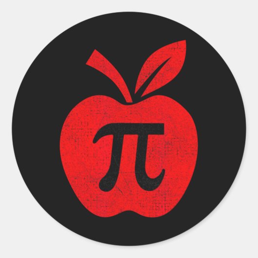 Apple Pi Day Tee Math先生Pi Math Kids ラウンドシール (正面)