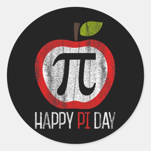 Apple Pi Shirt Math ラウンドシール (正面)