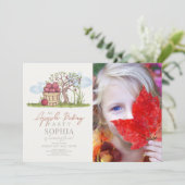 Apple Picking Basket & Apple Tree誕生日写真 招待状 (スタンド正面)