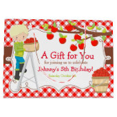 Apple Picking Blonde Boy Birthdayパーティー ラージペーパーバッグ (裏面)