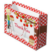 Apple Picking Blonde Boy Birthdayパーティー ラージペーパーバッグ (正面アングル)