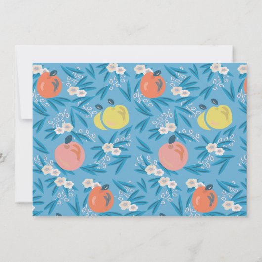 Apple Picking Blue Boy写真誕生日 招待状 (裏面)