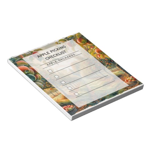 Apple Picking Checklist Notepad ノートパッド (アングル)