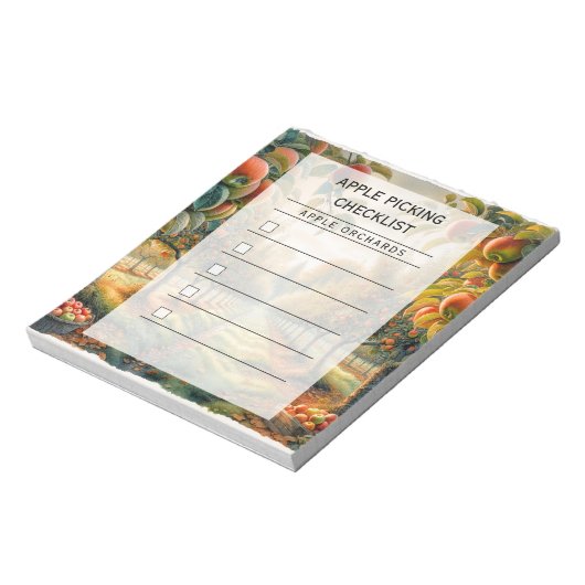 Apple Picking Checklist Notepad ノートパッド (回転)