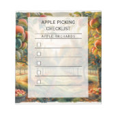 Apple Picking Checklist Notepad ノートパッド (正面)