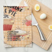 APPLE PIEレシピのパーソナライズ キッチンタオル (四つ折り)