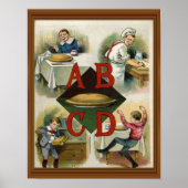 Apple Pie Alphabet 19th Century Illustration Art ポスター (正面)
