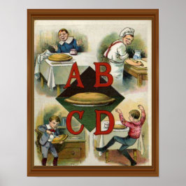 Apple Pie Alphabet 19th Century Illustration Art ポスター