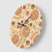 Apple Pie Autumn:ヴィンテージ・グラフィックス ラージ壁時計 (傾斜)