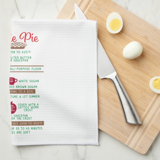 Apple Pie Recipe Kitchen Towel – Classic キッチンタオル (四つ折り)