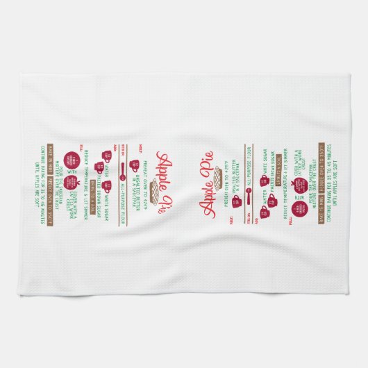 Apple Pie Recipe Kitchen Towel – Classic キッチンタオル (横)