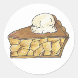 Apple Pie Slice a la Modeアイスクリームのデザートピクニック ラウンドシール