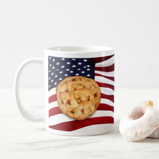 Apple Pie with American Flag コーヒーマグカップ (ドーナツ)