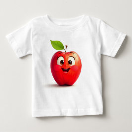 Apple printed Baby Fine Jersey T-Shirt ベビーTシャツ