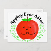 Apple Pun -前向き Appley Ever After ポストカード (正面/裏面)